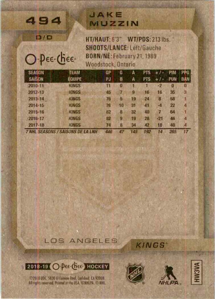 2018-19 O-Pee-Chee Jake Muzzin #494 - Image 2 of 2
