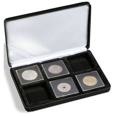 Lighthouse Nobile Quadrum 6 Coin Capsule Silk and Velvet Display Case