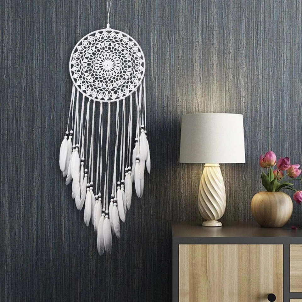 Dream Catcher Large Handmade Knitted Indian Dreamcatcher Home Bedroom Hanging UK - Image 3 of 4