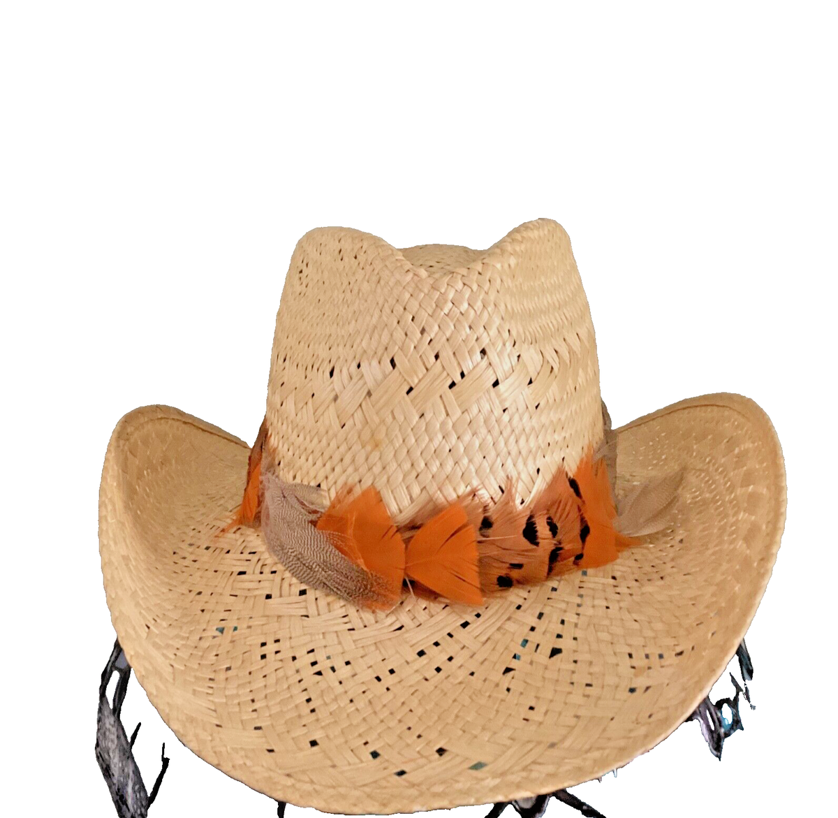 Cowgirl Hat VINTAGE RESISTOL STAGECOACH STRAW Feather / SZ 6  display picture 1