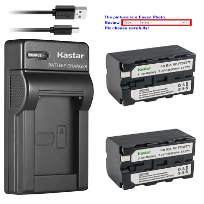 Kastar Battery Slim USB Charger for Sony NP-F750 CVX-V18NSP DCR-TV900 DCR-VX1000