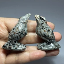 Fire Stone Hand Crafted Crow Statue UV Reactive Sodalite Specimen Crystal