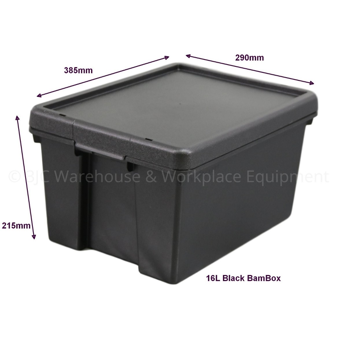 Wham Bam Black Heavy Duty Plastic Storage Box Boxes With Lids