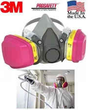 3M Half Face Respirator Mask Chemicals Welding Painting Coating Sanding Asbestos