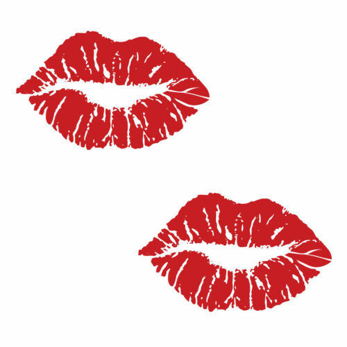 2 x Lips TEMPORARY TATTOO Love bite Kiss mark Valentines day  - Picture 1 of 2