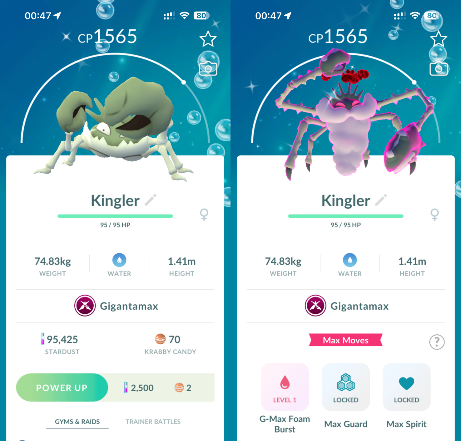 Shiny GMAX Kingler GlGANTAMAX - TRADE Registered Shiny Kingler require