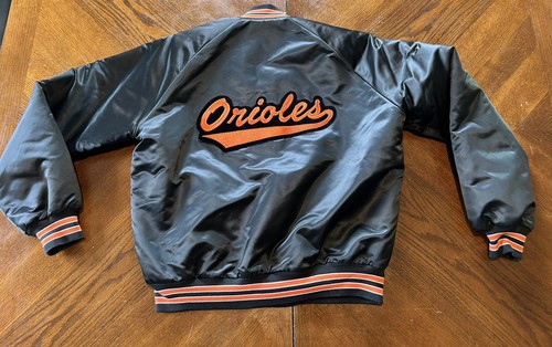 Giacca bomber vintage Baltimore Orioles taglia L cappotto baseball gesso anni 80 - Foto 2 di 14