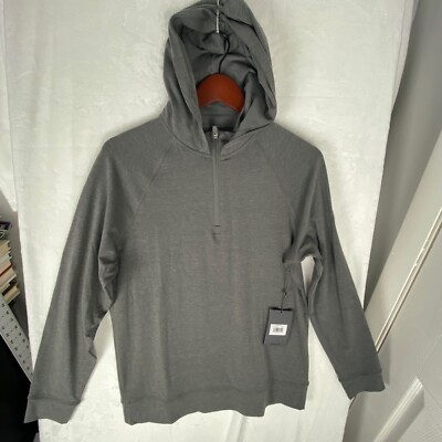 G/Fore G4 Men's Small Gray Grey Hooded Quarter Zip Pullover G4MS23K124A NWT $155