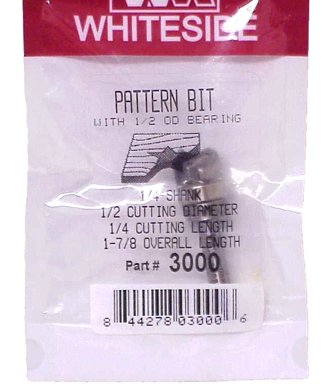 Broca patrón máquina lado blanco con 1/2 pieza de rodamiento #3000 vástago 1/4 totalmente nueva Foto 4 de 4