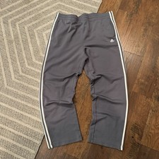 Vintage Adidas Baggy Sweatpants Men's XL Grey White Stripes Mini Logo Y2K 2000s