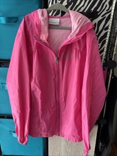 Columbia Rain Jacket Youth Girls M 10-12 Pink Ice Windbreaker Switchback Hiking