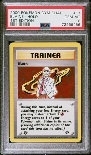 2000 POKEMON GYM CHALLENGE 1ST EDITION #17 BLAINE-HOLO PSA 10