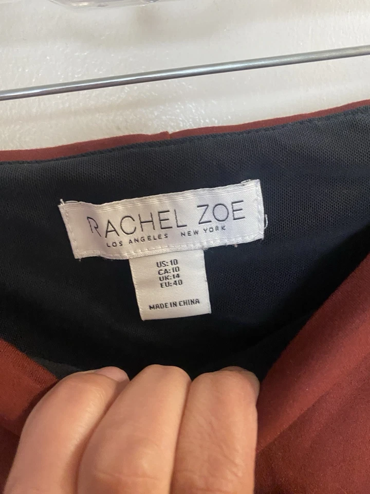 "Pantalones de gamuza sintética marrón Rachel Zoe para mujer talla 10 cintura 32"" 34"" entrepierna 28""" Foto 4 de 4