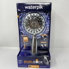 Waterpik PowerPulse Dual Dock Multi-Height 7 Spray Handheld Shower Head Chrome