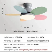 Children Room Ceiling Fan Light Modern Ceiling Fan with Light and Remote Control