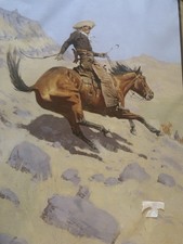Reproduction Of Frederic Remington's The Cowboy, Vintage Oil Painting-Canvas