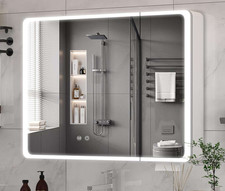  Buildonely Mobile da bagno con specchio e illuminazione, 80 x 70 cm