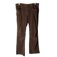 Kuhl Womens Corduroy Pants Straight-Leg Zip-Pocket Brown Size 8 Outdoor
