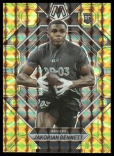 Jakorian Bennett Rookie 2023 Panini Mosaic #327 Reactive Yellow Mosaic Raiders