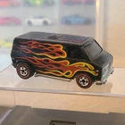 Hot Wheels Super Van Black Red Redline Diecast 1:64 Flame. Graphics 1975