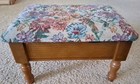 Vintage 80's Floral Jacquard Tapestry Storage Footstool, Sewing or Knitting — photo 5