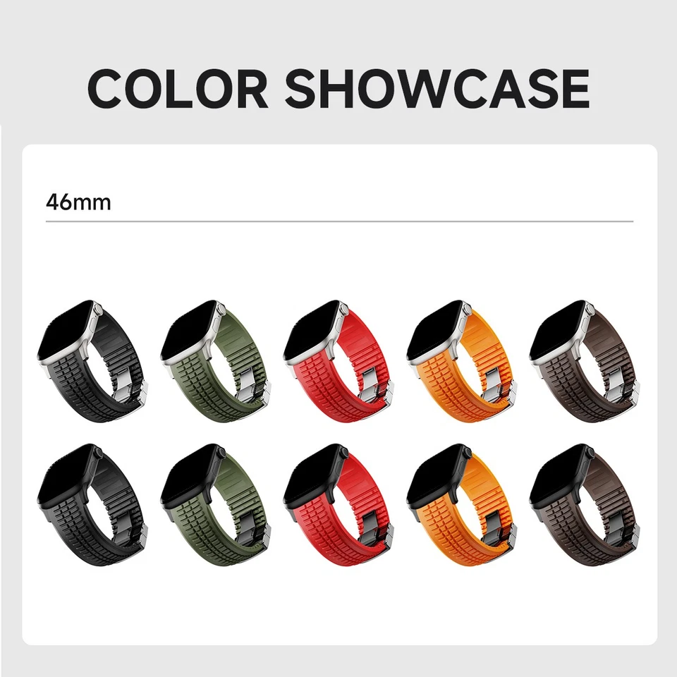 Luxury Rubber Band for Apple Watch 49mm Iwatch Ultra3 SE 11 10 9 8 7 Sport Strap - Image 2 of 4