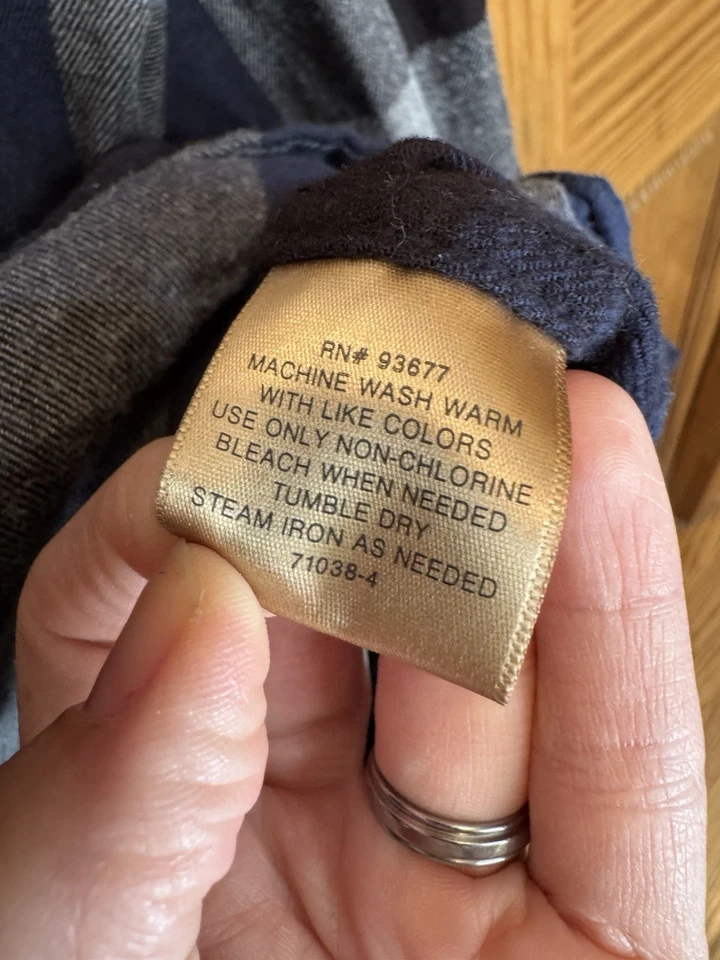 Foundry Supply Co Mens LT Flannel Shirt Blue Black Plaid Long Sleeve Button Up - Image 3 of 4