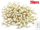 20Pcs White Gold Tone Soldering Pcb Board Breadboard Test Point Pin pn