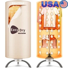 Portable Clothes Dryer 900W Space Saving Quiet Operation Multi-Fabric Safe New