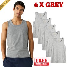 12Pack 6 &3 MENS VESTS 100% COTTON TANK SUMMER TRAINING GYM TOPS PLAIN S-5XL Lot