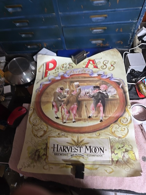 Harvest Moon Beer Poster. Pigs Ass