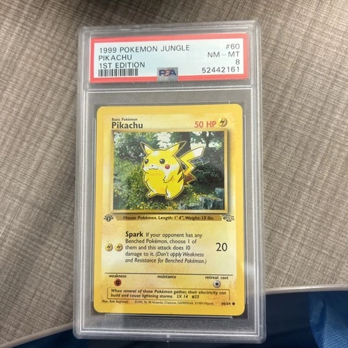 1999 POKEMON JUNGLE 1ST ED #60 PIKACHU PSA 8