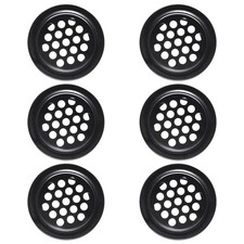 Auvotuis 6Pcs 25mm/1inch Round Air Vents, Stainless Steel, Black 1 Inch