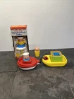 Fisher Price Tug Boat & Barge #120 Jumbo Little People vintage 1978 toy LOT