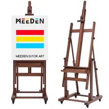 Extra Large Heavy-Duty H-Frame Studio Easel - Solid Beech Wooden Artist Professi