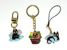 Cute Lovely Cat in pot Enamel Charm Keychain/Phone/Bag/Backpack/Lunchbag charm