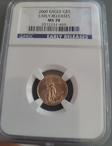 2009 $5 Gold American Eagle 1/10oz--'Early Releases"- NGC MS 70
