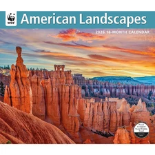 Carousel Calendars,  American Landscapes WWF 2026 Wall Calendar, 12.01'' X 14.09