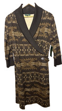 Ralph Lauren Womens Jersey Dress Med Sweater Aztec Southwest Equestrian Buckle