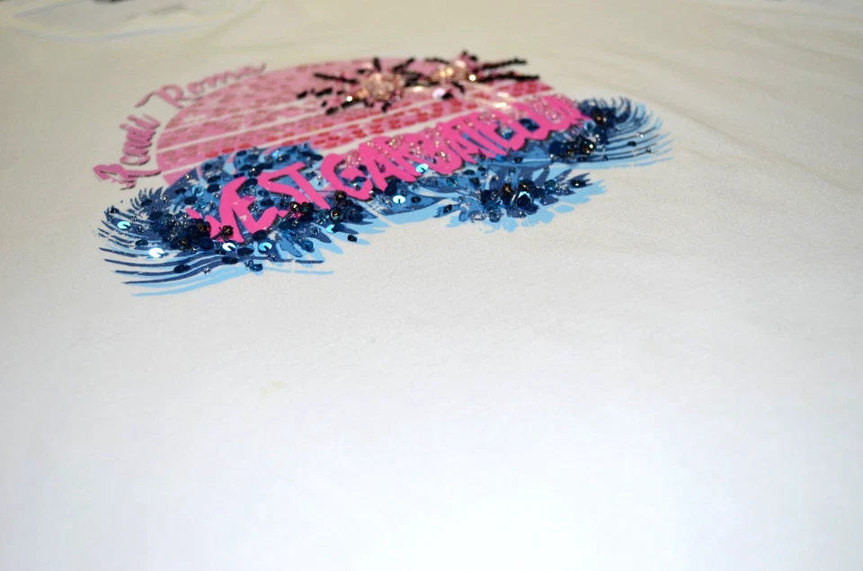 $950 RARE Fendi SS18 "West Garbatella" T-Shirt Pop Tour Limited Sequins Size XL - Image 4 of 4