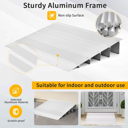 Rampa umbral para silla de ruedas de 5" con rampa ajustable 700 libras de capacidad de peso - Imagen 5 de 9