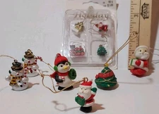 Vintage Minature Mini Christmas Ornaments Lot Of 10 