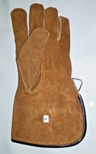 Fauconnerie Gant Simple Couche (Petite Taille) Cuir Daim 12 " Long ( Fauve
