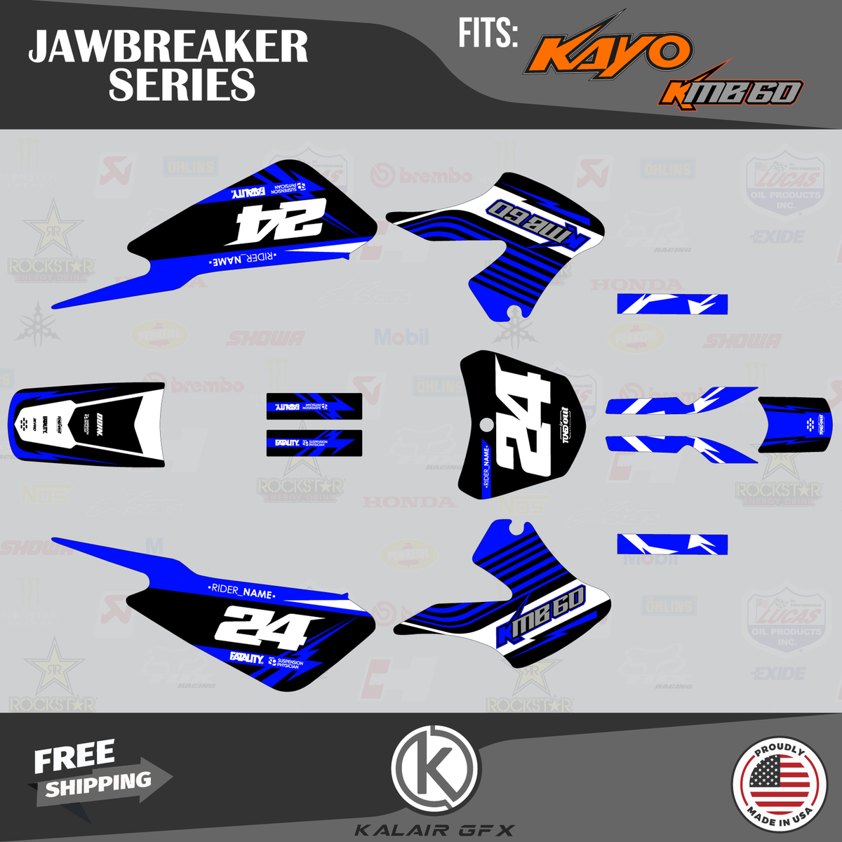 Graphics Kit for Kayo KMB60 for Years (2022-2023) Jawbreaker