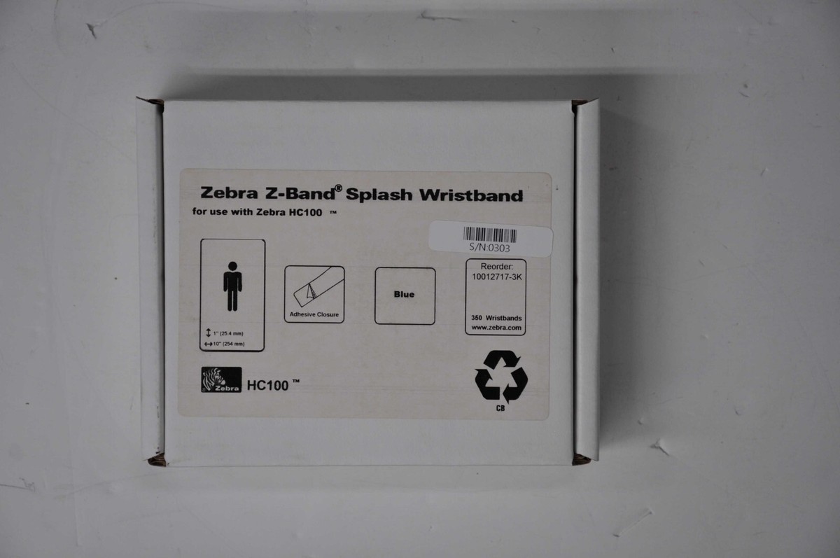 Zebra LOT 4 PCS Z-Band Splash Blue 25.4 x 254mm 2100pcs
