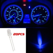 20x Blue 5mm Mini Bulbs Instrument Cluster Panel Gauge Led Light For Gmc Chevy