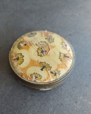 Poudrier en métal COTY à décor de fleurs (abimé)