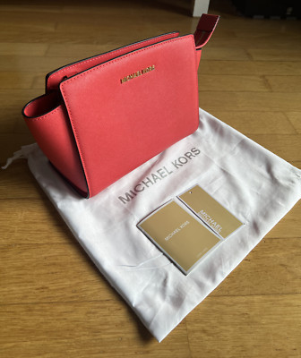 Michael Kors Handtasche Selma Medium Messenger Crossbody Top Zustand rot