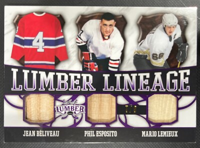 Leaf Lumber NHL Phil Esposito, Mario Lemieux, Jean Beliveau Game Used Stick 7/9