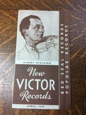 April 1939 New VICTOR Records Albert Spalding Cover Red Seal Popular Lists RCA